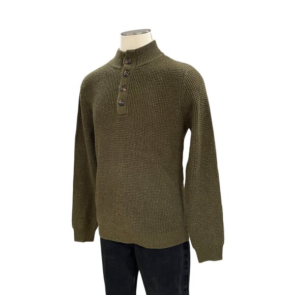 Alesbury Olive Waffle Knit Sweater Gorpcore Outdoors Grandpa Core Forestcore M - Picture 9 of 12